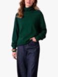 Celtic & Co. Geelong Wool Slouch Roll Neck Jumper, Pine