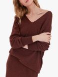 Celtic & Co. Geelong Wool Slouchy V-Neck Jumper, Ember