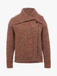 Celtic & Co. Donegal Wool Drape Collar Boxy Cardigan, Rust