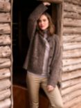 Celtic & Co. Donegal Wool Funnel Neck Cardigan, Tanners Brown