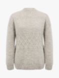 Celtic & Co. Textured Stitch Funnel Neck Wool Jumper, Grey