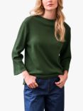 Celtic & Co. Cotton Funnel Neck Jersey Top, Olive