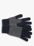 Celtic & Co. Men's Lambswool Chevron Gloves, Indigo