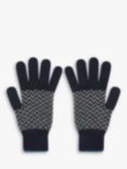 Celtic & Co. Men's Lambswool Chevron Gloves, Indigo