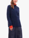 Celtic & Co. Donegal Mock Neck Wool Jumper, Navy