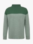 Celtic & Co. Felted Merino Wool Stripe Funnel Neck Jumper, Bottle Green