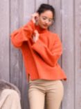 Celtic & Co. Slouch Overwashed Wool Jumper, Burnt Orange