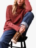 Celtic & Co. Extrafine Merino Soft Funnel Neck Jumper, Rust