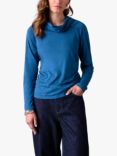 Celtic & Co. Wool Blend Cowl Neck Top, Icelandic Blue