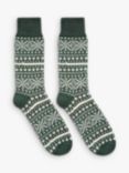 Celtic & Co. Men's Merino Cotton Fair Isle Socks, Pine