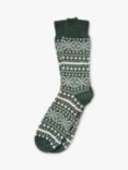 Celtic & Co. Men's Merino Cotton Fair Isle Socks, Pine