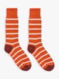 Celtic & Co. Striped Merino Wool Blend Socks, Burnt Orange