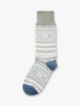 Celtic & Co. Fair Isle Merino Wool Blend Socks, Sage/Slate