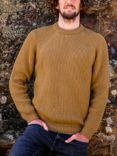 Celtic & Co. Ribbed Fisherman Jumper, Autumn Brown