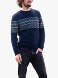 Celtic & Co. Fair Isle Wool Jumper, Dark Navy