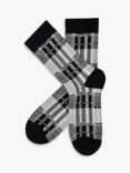 Radley Festive Check Socks, Pack of 3, Ash/Multi