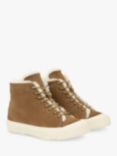 Celtic & Co. Suede Sheepskin Hi-Top Trainers, Antique/Ecru