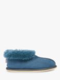 Celtic & Co. Women's Sheepskin Bootee Slippers, Deep Icelandic Blue