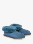 Celtic & Co. Women's Sheepskin Bootee Slippers, Deep Icelandic Blue