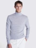 Moss Merino Wool Blend Roll Neck Jumper, Grey