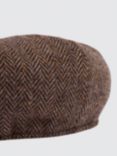 Moss Tweed Herringbone Baker Boy Cap
