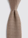 Moss Knitted Silk Tie, Biscuit