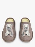 Radley & Friends Embroidered Mule Slippers, Taupe