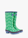 Muddy Puddles Kids' Puddlestomper Bolt Wellington Boots, Green/Multi