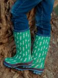 Muddy Puddles Kids' Puddlestomper Bolt Wellington Boots, Green/Multi