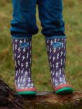 Muddy Puddles Kids' Puddlestomper Bolt Wellington Boots, Purple/Multi