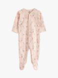 Lindex Baby Organic Cotton Jersey Sleepsuit, Light Pink