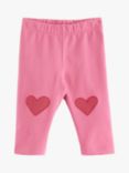 Lindex Baby Heart Knee Patch Leggings, Pink