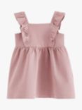 Lindex Baby Organic Cotton Bib Frill Dress, Light Dusty Pink