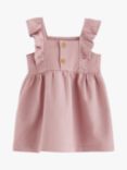 Lindex Baby Organic Cotton Bib Frill Dress, Light Dusty Pink