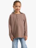 Lindex Kids' Essential Organic Cotton Top, Dark Khaki