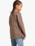 Lindex Kids' Essential Organic Cotton Top, Dark Khaki