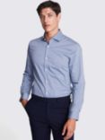 Moss Slim Fit Stretch Cotton Blend Shirt, Blue