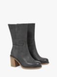 Celtic & Co. Nubuck Crepe Block Heel Ankle Boots, Pine