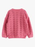 Lindex Kids' Chenille Drop Needle Knitted Jumper, Pink