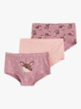 Lindex Kids' Heart Briefs, Pack of 3, Dusty Lilac