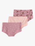 Lindex Kids' Heart Briefs, Pack of 3, Dusty Lilac