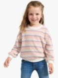 Lindex Kids' Organic Cotton Striped Knitted Sweater, Light Dusty White