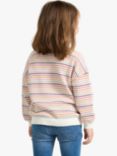 Lindex Kids' Organic Cotton Striped Knitted Sweater, Light Dusty White