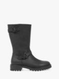 Celtic & Co. Leather Mid Calf Biker Boots, Black