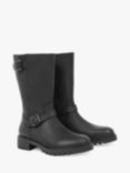 Celtic & Co. Leather Mid Calf Biker Boots, Black