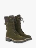 Celtic & Co. Suede Sheepskin Lace Up Calf Boots, Olive