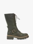 Celtic & Co. Leather Strap Detail Mid-Calf Boots, Olive