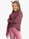 Lindex Kids' Organic Cotton Striped Rib High Neck Top