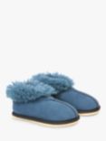 Celtic & Co. Kids' Sheepskin Boot Slippers, Deep Icelandic Blue