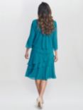 Gina Bacconi Lola Tiered Dress & Jacket, Teal